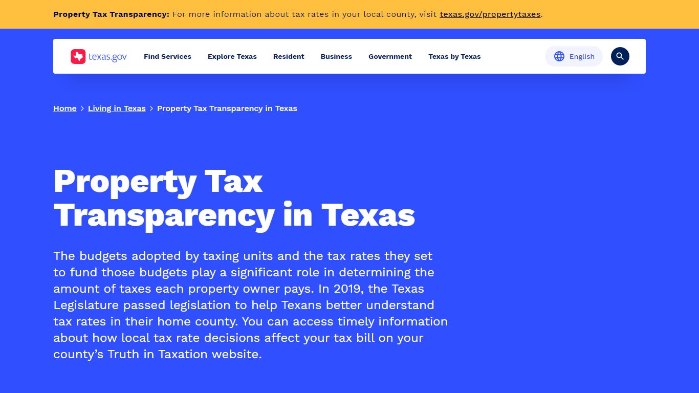 Property Tax Transparency in Texas | Texas.gov